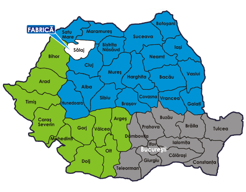 Harta distributie produse Fibrex.